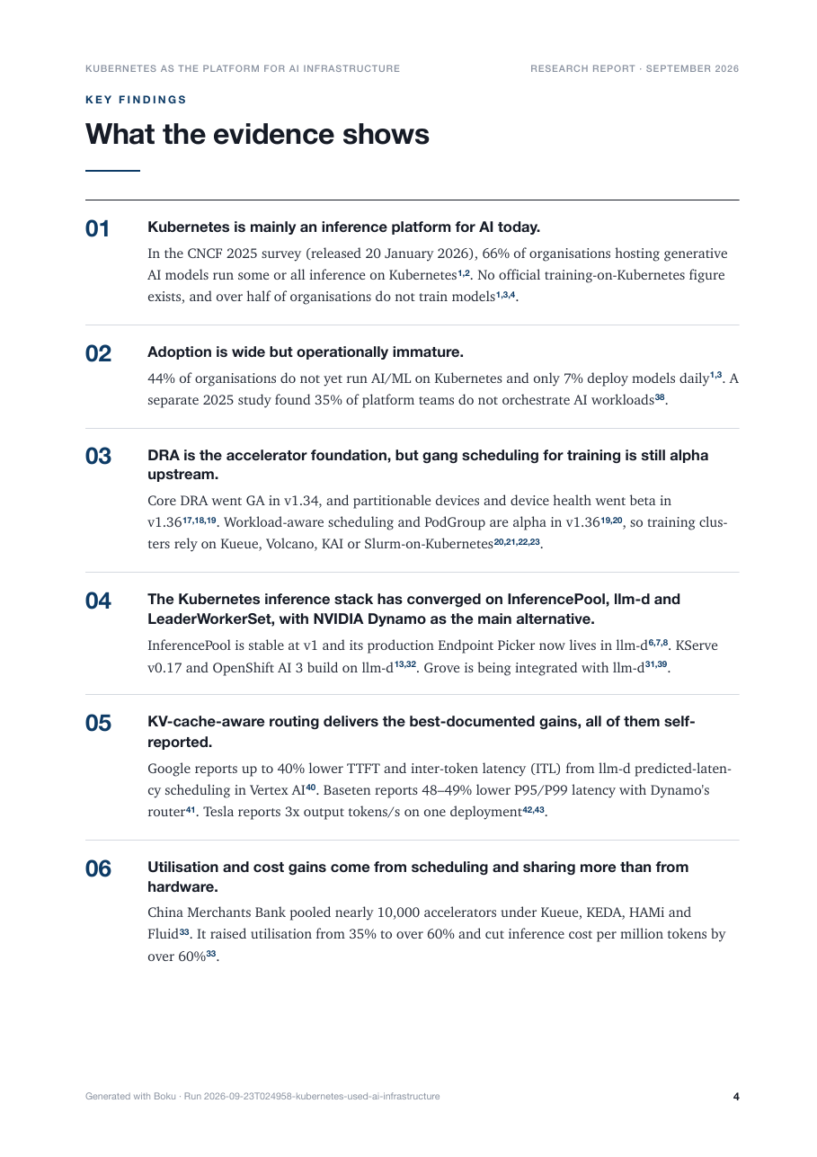 Key findings page